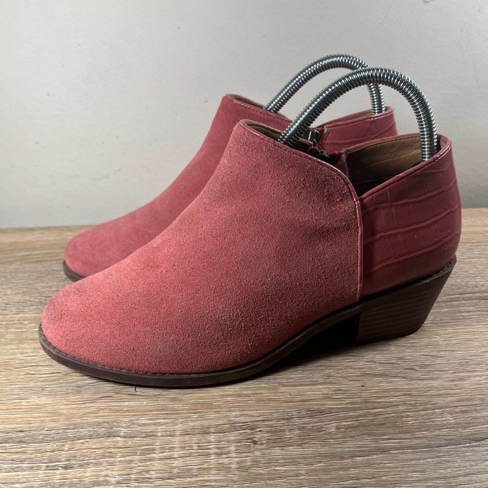 Vionic Marissa Ankle Booties Womens Shoes Pink Suede Zip Up Casual Size 6.5 - Picture 4 of 10